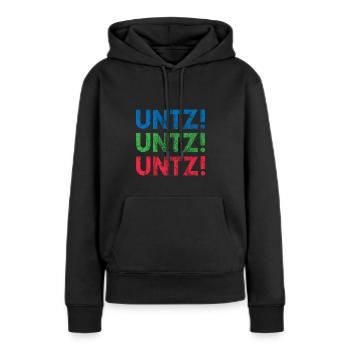 EDM Elektronische Tanzmusik Techno Rave - Frauen Premium Bio Hoodie - Schwarz - Vorne - Julia (174cm)