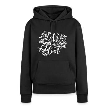 Lets get lost - Women’s Premium Organic Hoodie - black - Front - Julia (174cm)