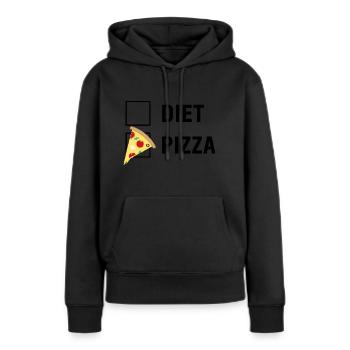 Pizza VS régime alimentaire Amoureux - Sweat à capuche Premium bio Femme - noir - Devant - Julia (174cm)