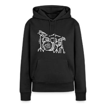 Batterie Schlagzeuger - Frauen Premium Bio Hoodie - Schwarz - Vorne - Julia (174cm)