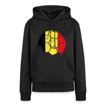 Belgium Soccer Ball Fußball - Frauen Premium Bio Hoodie - Schwarz - Vorne - Julia (174cm)