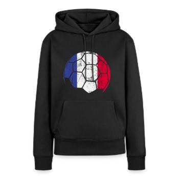 France Soccer Ball Fußball - Frauen Premium Bio Hoodie - Schwarz - Vorne - Julia (174cm)