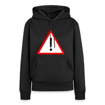 Attention! - Sweat à capuche Premium bio Femme - noir - Devant - Julia (174cm)