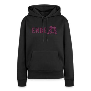 Ende. Pflanze tot. - Frauen Premium Bio Hoodie - Schwarz - Vorne - Julia (174cm)