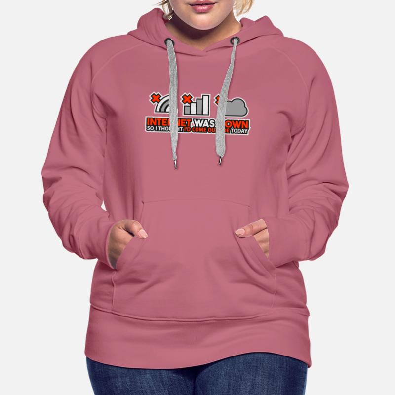 Internet Was Down - Offline Programmierer Computer Frauen Premium Bio Hoodie