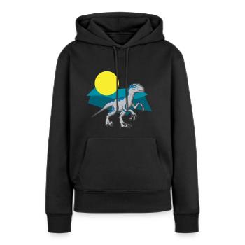 Velociraptor Ausgestorbener Urzeit Dino - Frauen Premium Bio Hoodie - Schwarz - Vorne - Julia (174cm)