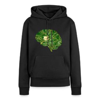 les circuits du cerveau, l'électronique - Sweat à capuche Premium bio Femme - noir - Devant - Julia (174cm)
