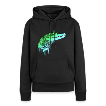 Krokodil Kroko Echse Alligator - Frauen Premium Bio Hoodie - Schwarz - Vorne - Julia (174cm)