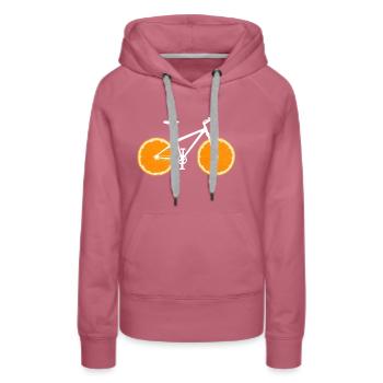Fruit Bicycle Lemon Lime Orange / Gift - Women’s Premium Organic Hoodie - mauve - Front - Isabella (175cm)