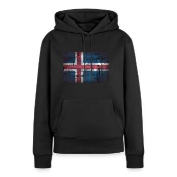 Island - Frauen Premium Bio Hoodie - Schwarz - Vorne - Julia (174cm)