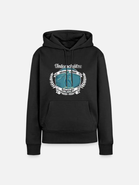 Unterschätze niemals einen Langläufer - Frauen Premium Bio Hoodie - Schwarz