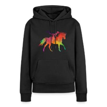 Voltigieren Aquarell Look - Frauen Premium Bio Hoodie - Schwarz - Vorne - Julia (174cm)