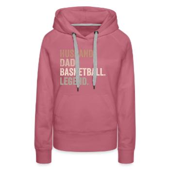 Basketball Ehemann Papa Fantasy Basketball Legende - Frauen Premium Bio Hoodie - Malve - Vorne - Isabella (175cm)
