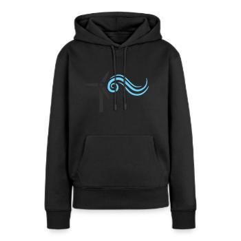 windmill windmuehle wind turbine windrad14 - Frauen Premium Bio Hoodie - Schwarz - Vorne - Julia (174cm)