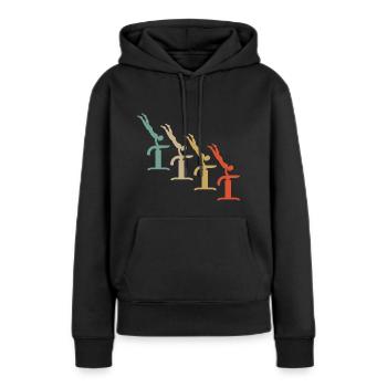 Retro Vintage Style Gymnastik Turnen Akrobatik - Frauen Premium Bio Hoodie - Schwarz - Vorne - Julia (174cm)