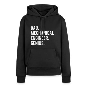 Papa ingénieur en génie génie génie t-shirt - Sweat à capuche Premium bio Femme - noir - Devant - Julia (174cm)