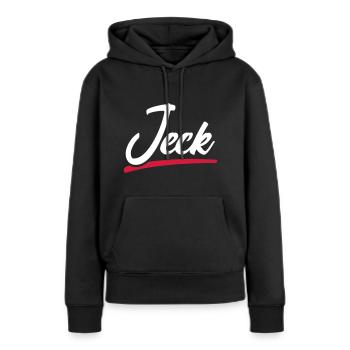 JECK | KÖLN | RHEINLAND - Frauen Premium Bio Hoodie - Schwarz - Vorne - Julia (174cm)