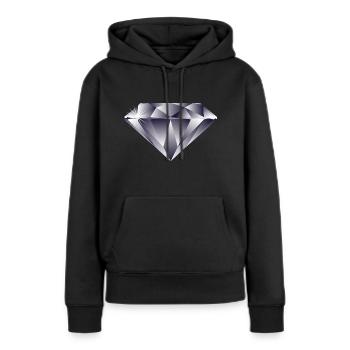 Diamant - Frauen Premium Bio Hoodie - Schwarz - Vorne - Julia (174cm)