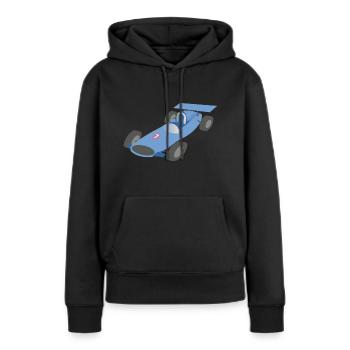 voiture de course - Sweat à capuche Premium bio Femme - noir - Devant - Julia (174cm)