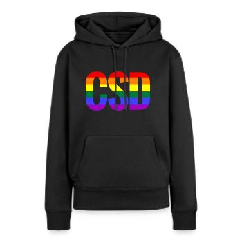 CSD - Sweat à capuche Premium bio Femme - noir - Devant - Julia (174cm)