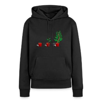 la croissance des plantes - Sweat à capuche Premium bio Femme - noir - Devant - Julia (174cm)
