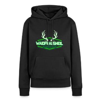 Waidfrausheil | Colors can be changed - Women’s Premium Organic Hoodie - black - Front - Julia (174cm)
