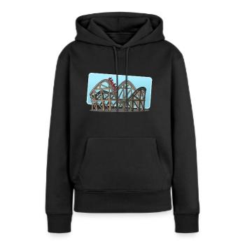 Achterbahn - Frauen Premium Bio Hoodie - Schwarz - Vorne - Julia (174cm)