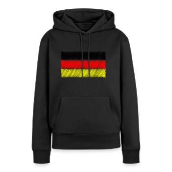 Deutschlandfahne Deutschlandflagge Weltmeister - Frauen Premium Bio Hoodie - Schwarz - Vorne - Julia (174cm)