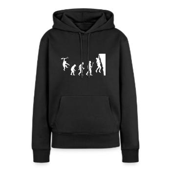 Rock Climbing Evolution Shirt - Women’s Premium Organic Hoodie - black - Front - Julia (174cm)