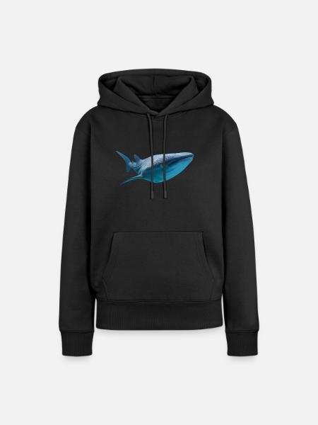 Walhai - Frauen Premium Bio Hoodie - Schwarz