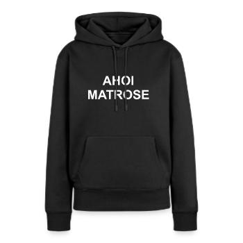 ahooi matrose - Frauen Premium Bio Hoodie - Schwarz - Vorne - Julia (174cm)