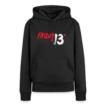 VENDREDI 13 - Sweat à capuche Premium bio Femme - noir - Devant - Julia (174cm)
