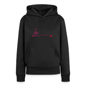 arbre de Noël avec le coeur - Sweat à capuche Premium bio Femme - noir - Devant - Julia (174cm)