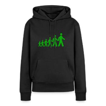 Grüne Männchen Verfolgung Geschenk Geschenkidee - Frauen Premium Bio Hoodie - Schwarz - Vorne - Julia (174cm)