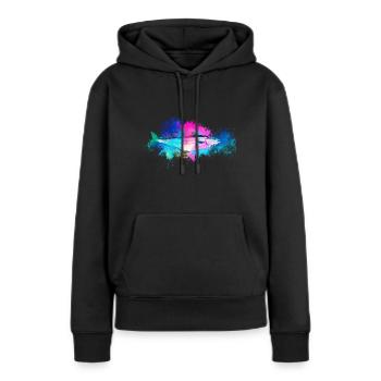 Fisch Köhler farbenfroh - Frauen Premium Bio Hoodie - Schwarz - Vorne - Julia (174cm)