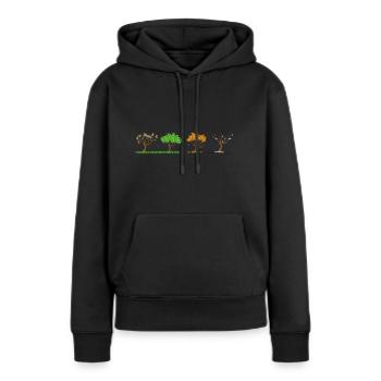 Jahreszeiten - Frauen Premium Bio Hoodie - Schwarz - Vorne - Julia (174cm)