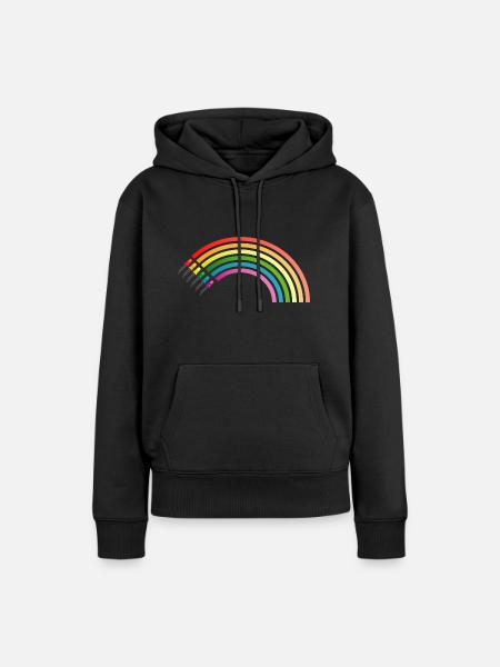 Regenbogen LED Shirt Geschenkidee Sonderangebot - Frauen Premium Bio Hoodie - Schwarz