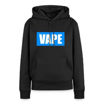 Vape bleu vapen vapeur - Sweat à capuche Premium bio Femme - noir - Devant - Julia (174cm)