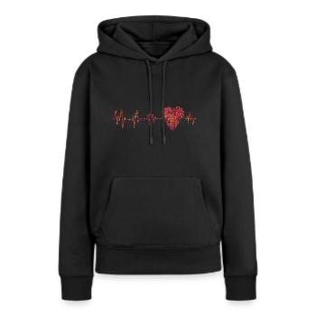 électrocardiogramme - Sweat à capuche Premium bio Femme - noir - Devant - Julia (174cm)