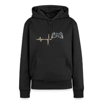 Shirt Geschenk Heartbeat Spielkonsole - Frauen Premium Bio Hoodie - Schwarz - Vorne - Julia (174cm)
