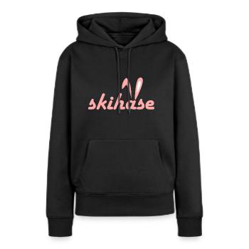Oreilles de lapin de ski - Sweat à capuche Premium bio Femme - noir - Devant - Julia (174cm)