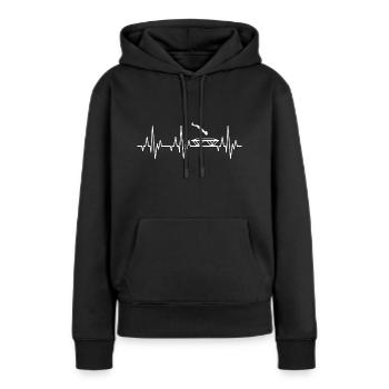 Herzschlag EKG Trampolin Turnen Springen Gymnastik - Frauen Premium Bio Hoodie - Schwarz - Vorne - Julia (174cm)