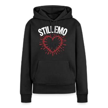 Toujours emo ! Esthétique alternative gothique emo - Sweat à capuche Premium bio Femme - noir - Devant - Julia (174cm)