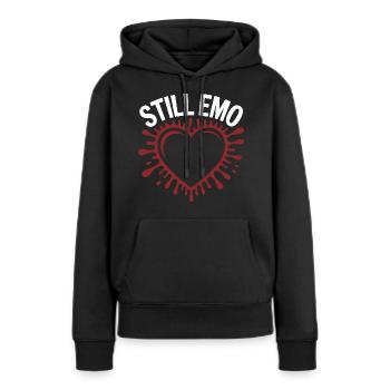 Toujours emo ! Esthétique alternative gothique emo - Sweat à capuche Premium bio Femme - noir - Devant - Julia (174cm)