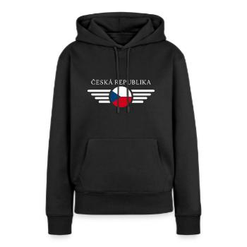 Tchéquie - Sweat à capuche Premium bio Femme - noir - Devant - Julia (174cm)