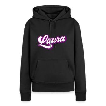 Laura | Colors changeable - Women’s Premium Organic Hoodie - black - Front - Julia (174cm)