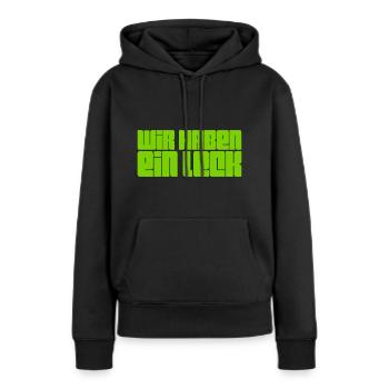 wir haben ein Leck - Frauen Premium Bio Hoodie - Schwarz - Vorne - Julia (174cm)
