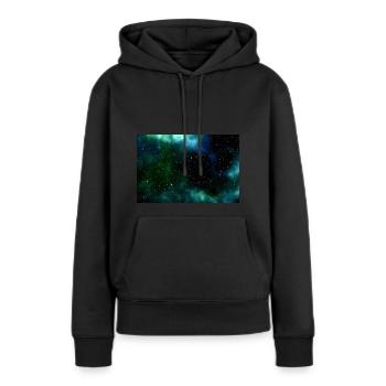 Galaxy - Sweat à capuche Premium bio Femme - noir - Devant - Julia (174cm)