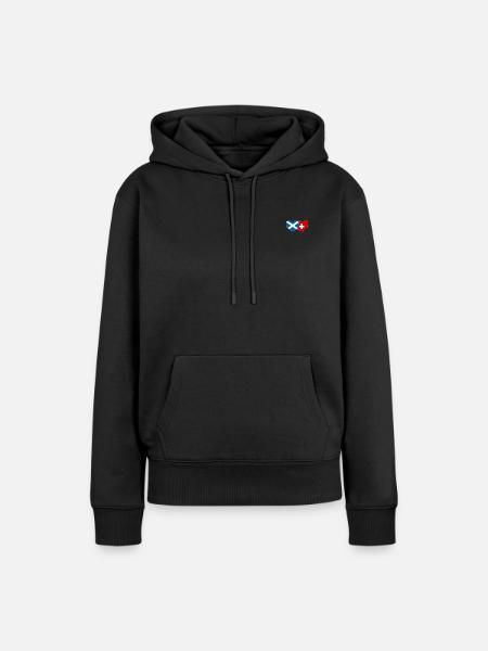 Schottland Schweiz Flagge Herz - Frauen Premium Bio Hoodie - Schwarz
