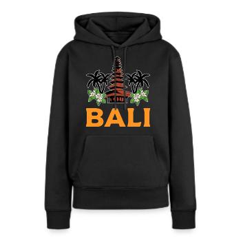 Bali - Frauen Premium Bio Hoodie - Schwarz - Vorne - Julia (174cm)